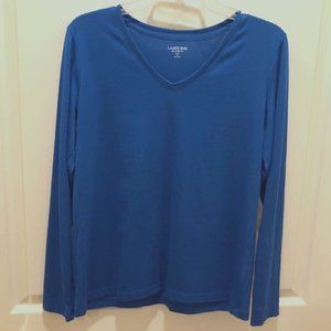 LANDS END SP RELAXED FIT MARINE BLUE TOP